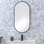 Empire Matte Black Framed Mirror, 600 x 1200mm